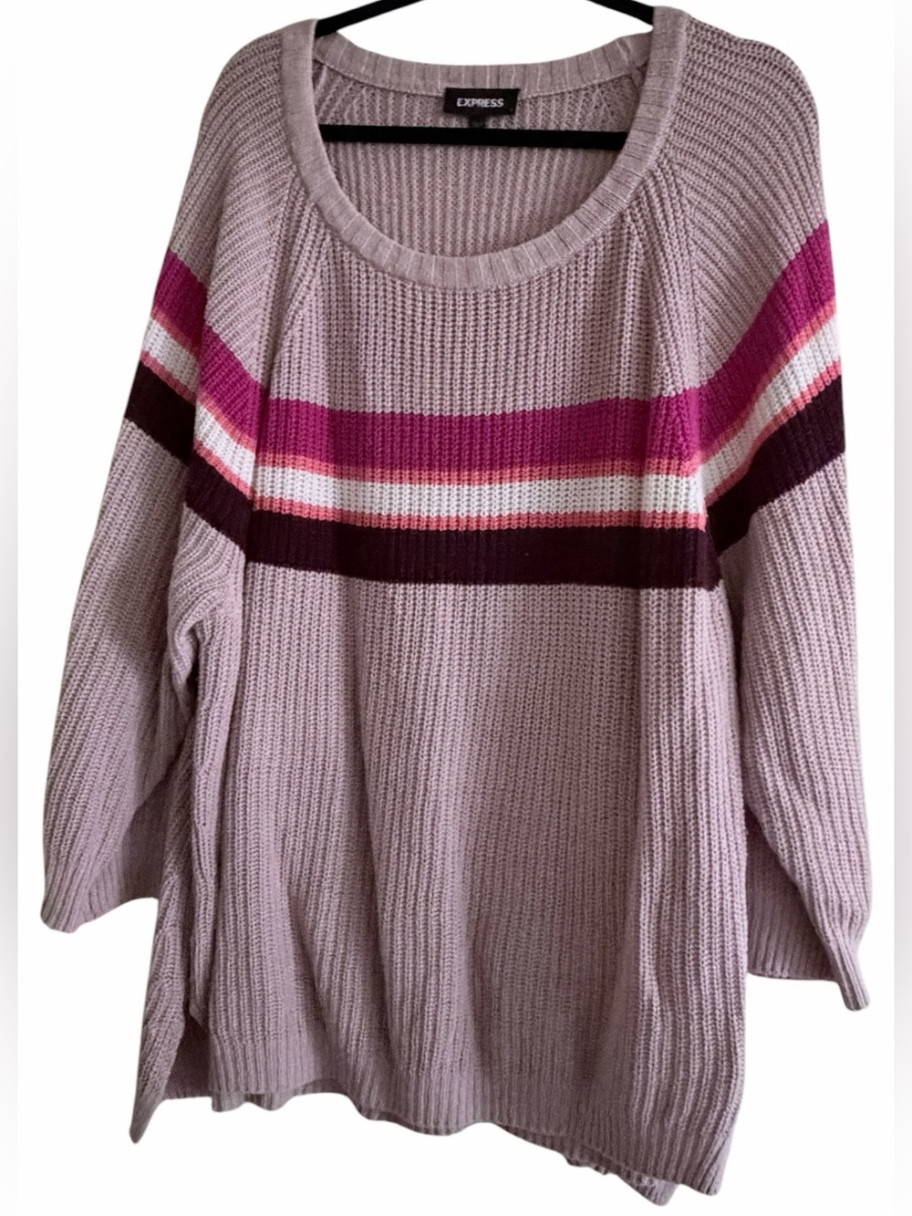 Express Light Purple Pink 3/4 Sleeve Sweater Large GUC